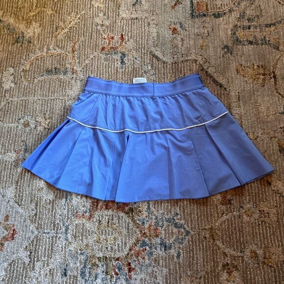 Nike Blue Pleated Skirt with White Logo - Picture 5 of 6